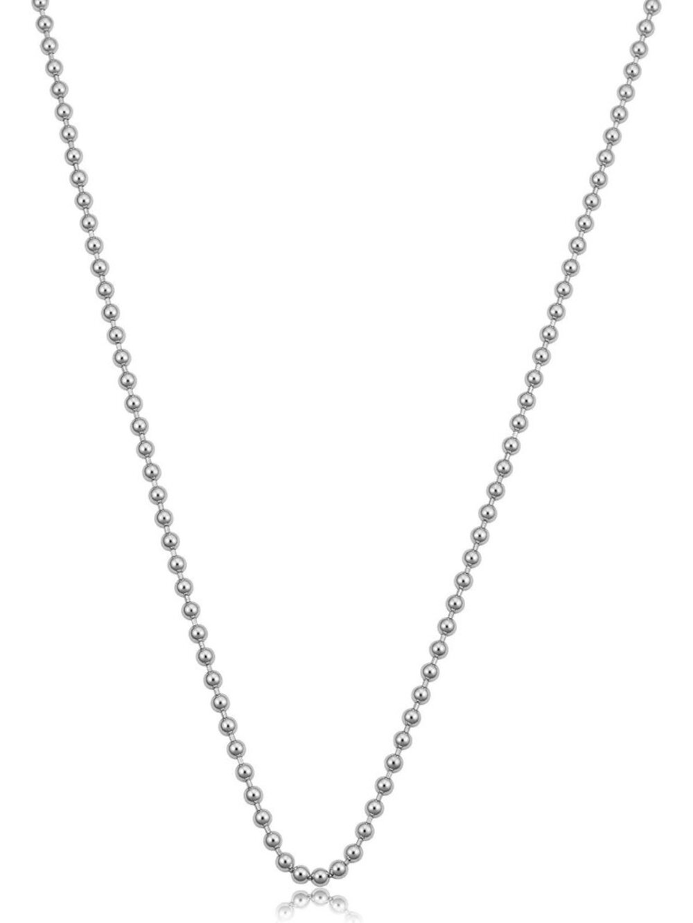 Sterling Silver 1.8mm Bead Ball Chain Necklace - Elegant, Versatile Jewelry